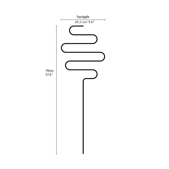 Tuteur doré métal pour plantes grimpantes – Squiggle